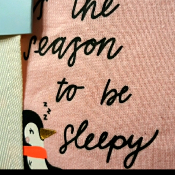 NWT Cat & Jack penguins Christmas Fleece Pajamas - Picture 3 of 11